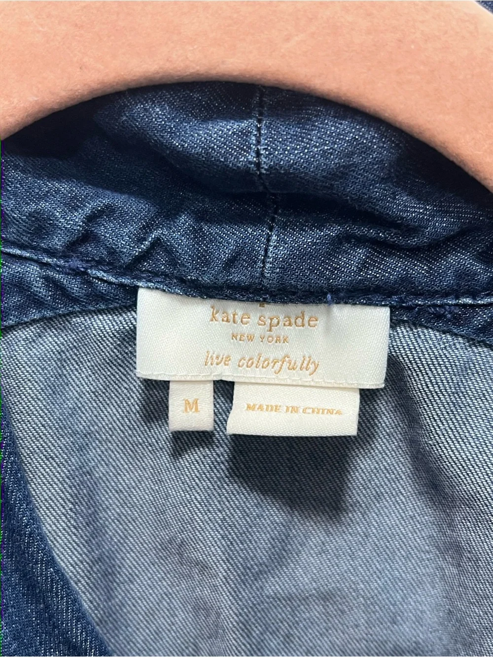 Denim Tie-Neck Shirt - Blue